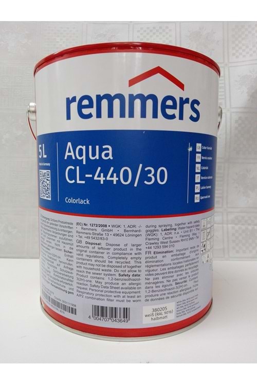 REMMERS AQUA CL-440/30 COLORLACK WEİSS BEYAZ 0,75 LT