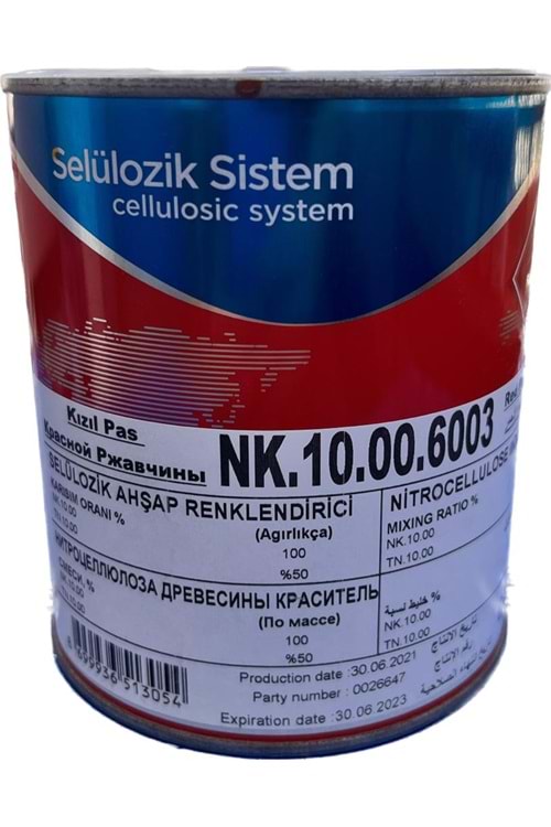 POLCHEM NK10 SELÜLOZİK RENKLİ VERNİK ŞEFFAF KIZIL PAS (6003) 0,85 KG